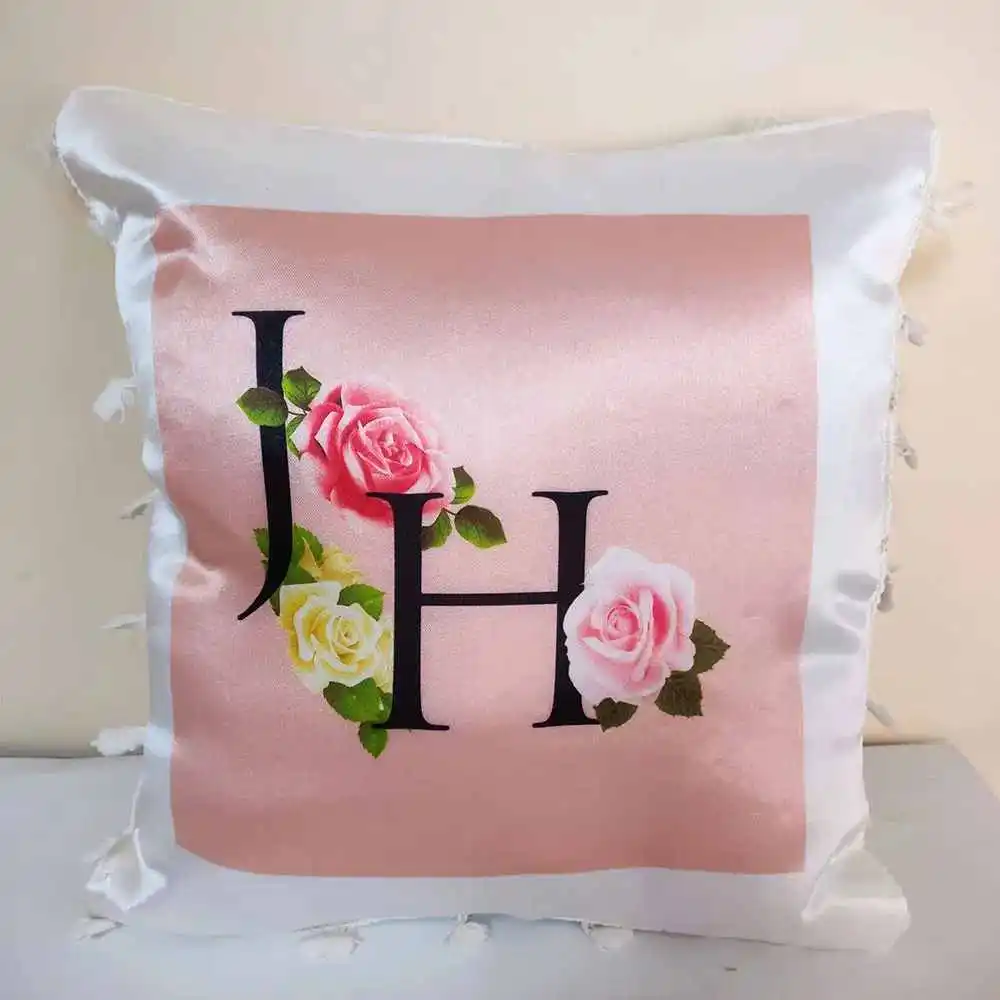 Initial Pom Pom Cushion